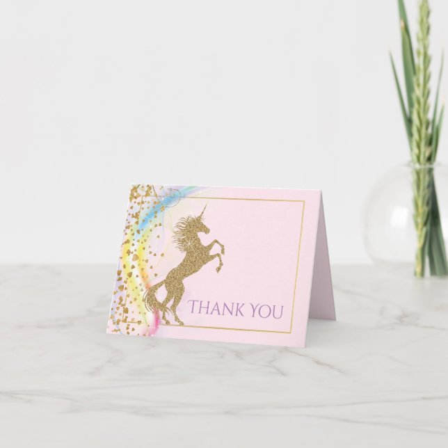 Unicorn Thank You Cartes (Devant)