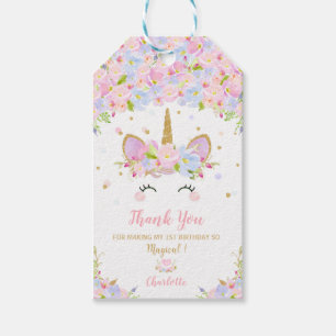 Unicorn Thank You Note Favour Gift Tags Birthday