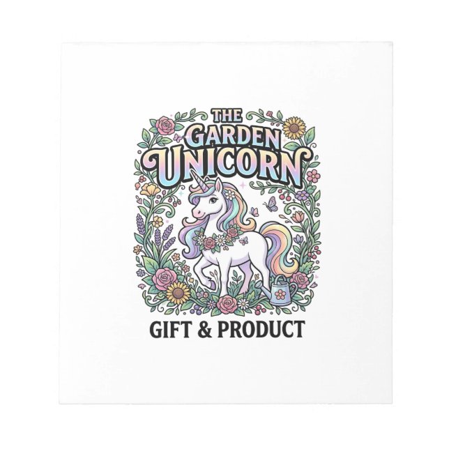 Unicorn The Garden Unicorn Commercial Vector Desig Notepad (Front)