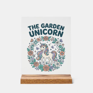 Unicorn The Garden Unicorn Trendy T-Shirt Design_1 Acrylic Sign