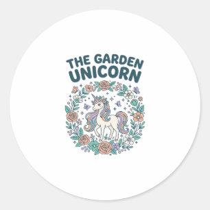Unicorn The Garden Unicorn Trendy T-Shirt Design_1 Classic Round Sticker