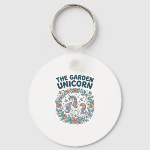 Unicorn The Garden Unicorn Trendy T-Shirt Design_1 Keychain