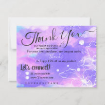 Unicorn Theme - Thank You for your Order Card