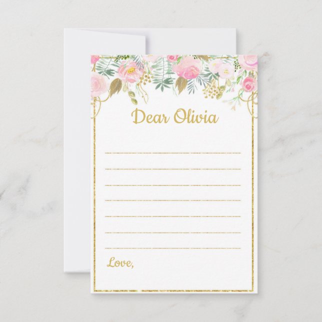 Unicorn Theme Time Capsule Note Note Card (Front)