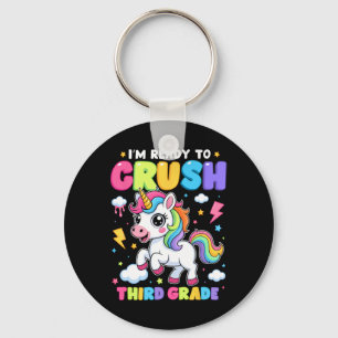 Unicorn Third Grade Here I Come Back To School Gir Keychain