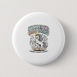 Unicorn Thunder Horn Energy Retro Style Product Gr 2 Inch Round Button