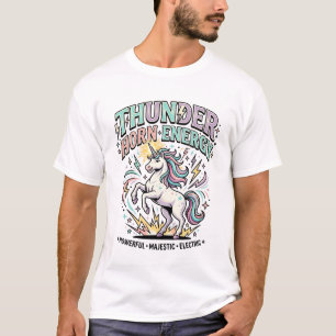 Unicorn Thunder Horn Energy Retro Style Product Gr T-Shirt