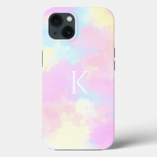 Unicorn Tie Dye Colourful Initial Monogram  iPhone 13 Case