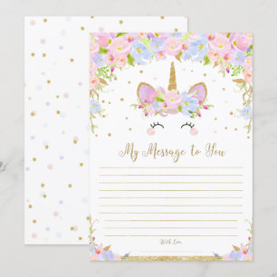Unicorn Time Capsule Message To You Blank Cards