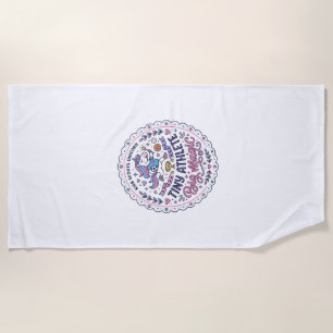 Unicorn Tiny Athlete Big Magic Playful Print on De Beach Towel