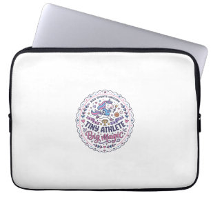 Unicorn Tiny Athlete Big Magic Playful Print on De Laptop Sleeve