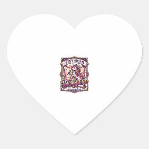 Unicorn Tiny Horn Big Sound Stylish Merch Design_1 Heart Sticker
