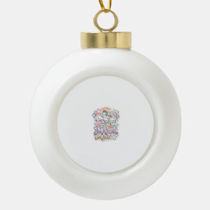 Unicorn Tiny Human Major Magic Premium Vector Vect Ceramic Ball Christmas Ornament
