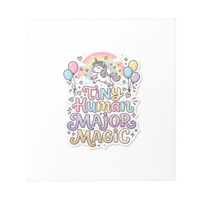 Unicorn Tiny Human Major Magic Premium Vector Vect Notepad (Front)