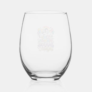Unicorn Tiny Human Major Magic Premium Vector Vect Stemless Wine Glass