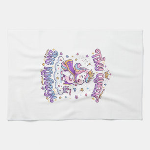 Unicorn Tiny Queen Big Kingdom Gift Idea Sticker a Kitchen Towel