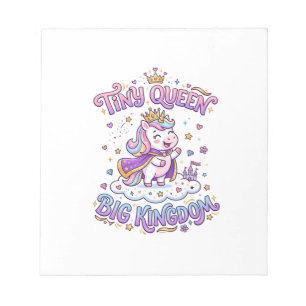 Unicorn Tiny Queen Big Kingdom Gift Idea Sticker a Notepad