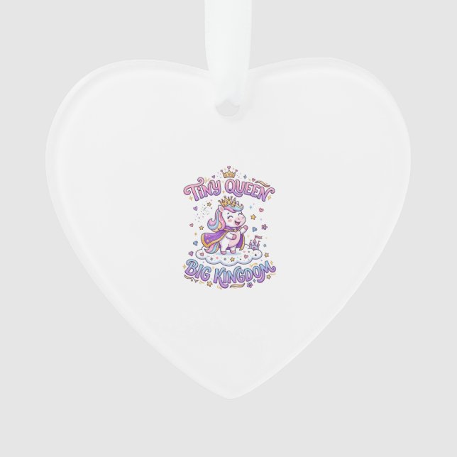 Unicorn Tiny Queen Big Kingdom Gift Idea Sticker a Ornament (Front)