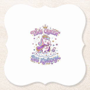 Unicorn Tiny Queen Big Kingdom Gift Idea Sticker a Paper Coaster