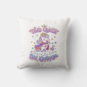 Unicorn Tiny Queen Big Kingdom Gift Idea Sticker a Throw Pillow