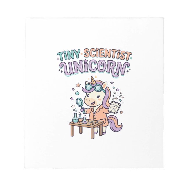 Unicorn Tiny Scientist Unicorn Trendy Product Grap Notepad (Front)