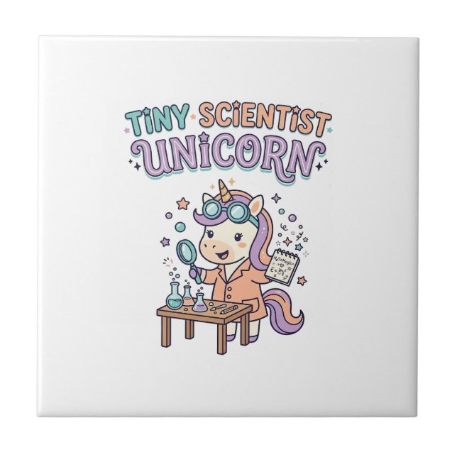 Unicorn Tiny Scientist Unicorn Trendy Product Grap Tile (Front)