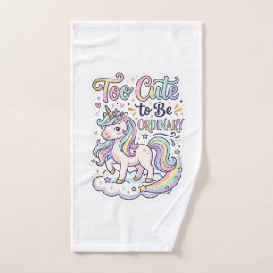 Unicorn Too Cute to Be Ordinary Premium Vector Sti Hand Towel
