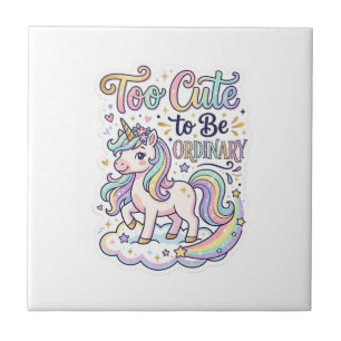 Unicorn Too Cute to Be Ordinary Premium Vector Sti Tile