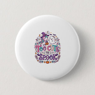 Unicorn Too Cute to Spook Colourful Marketplace Ar 2 Inch Round Button