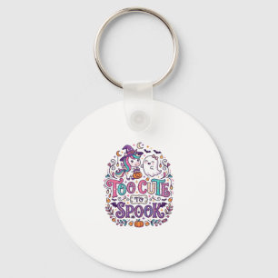 Unicorn Too Cute to Spook Colourful Marketplace Ar Keychain