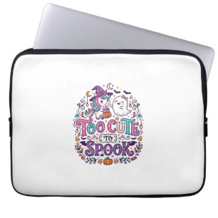 Unicorn Too Cute to Spook Colourful Marketplace Ar Laptop Sleeve