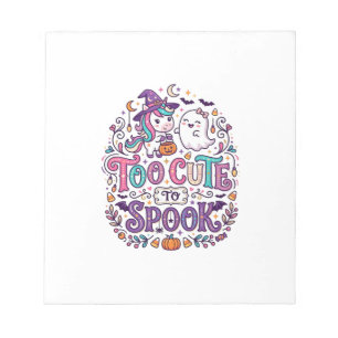 Unicorn Too Cute to Spook Colourful Marketplace Ar Notepad