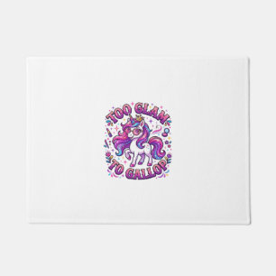 Unicorn Too Glam to Gallop Commercial Print on Dem Doormat
