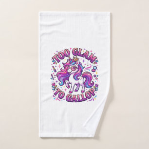 Unicorn Too Glam to Gallop Commercial Print on Dem Hand Towel