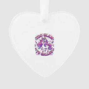 Unicorn Too Glam to Gallop Commercial Print on Dem Ornament