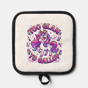 Unicorn Too Glam to Gallop Commercial Print on Dem Pot Holder