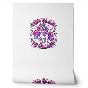 Unicorn Too Glam to Gallop Commercial Print on Dem Wallpaper