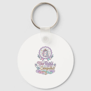 Unicorn Too Rare to Compare Cute Pastel T-Shirt De Keychain