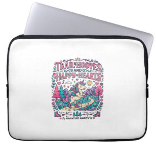 Unicorn Trail Hooves and Happy Hearts Colorful App Laptop Sleeve