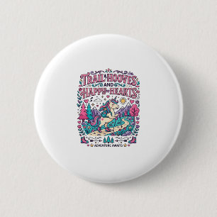 Unicorn Trail Hooves and Happy Hearts Colourful Ap 2 Inch Round Button