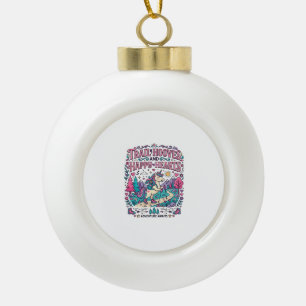 Unicorn Trail Hooves and Happy Hearts Colourful Ap Ceramic Ball Christmas Ornament