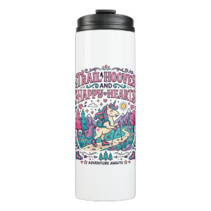 Unicorn Trail Hooves and Happy Hearts Colourful Ap Thermal Tumbler