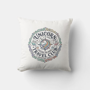 Unicorn Travel Club Original Zazzle Design_1 Throw Pillow