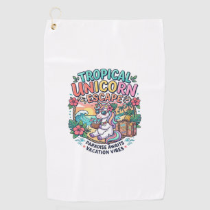 Unicorn Tropical Unicorn Escape POD Ready POD Artw Golf Towel