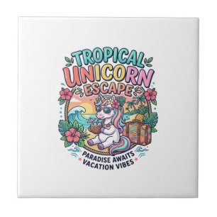 Unicorn Tropical Unicorn Escape POD Ready POD Artw Tile