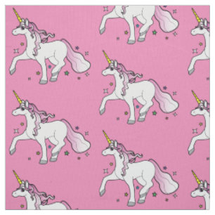 Unicorn Trotting Through Stars Fabric