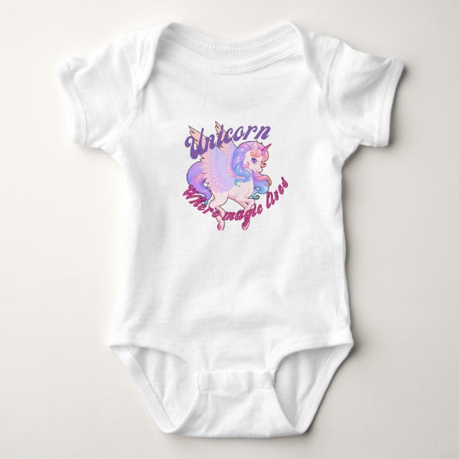 Unicorn Tshirt design for babies  (Front)