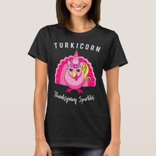 Unicorn Turkey Funny Thanksgiving Girls Gift T-Shirt