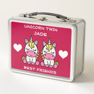 Unicorn Twin Sister Metal Lunch Box