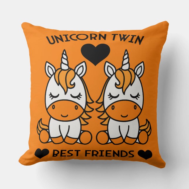 Unicorn Twin Sister  Throw Pillow (Front)